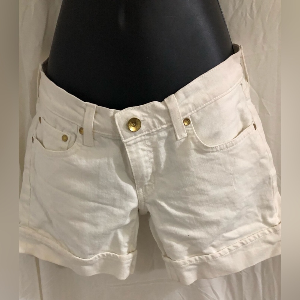 Zara white denim slim fit vintage‎ jeans shorts size small